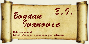 Bogdan Ivanović vizit kartica